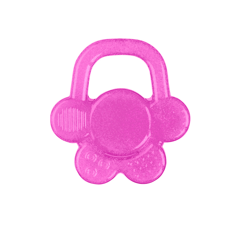 BabyOno Gelirana grickalica za zube Cvijet s ručkom, roza - cover