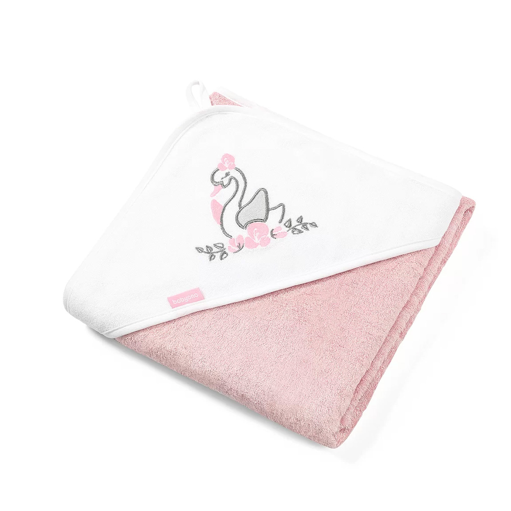BabyOno Ručnik bambus 85x85 cm, roza, Labud - cover