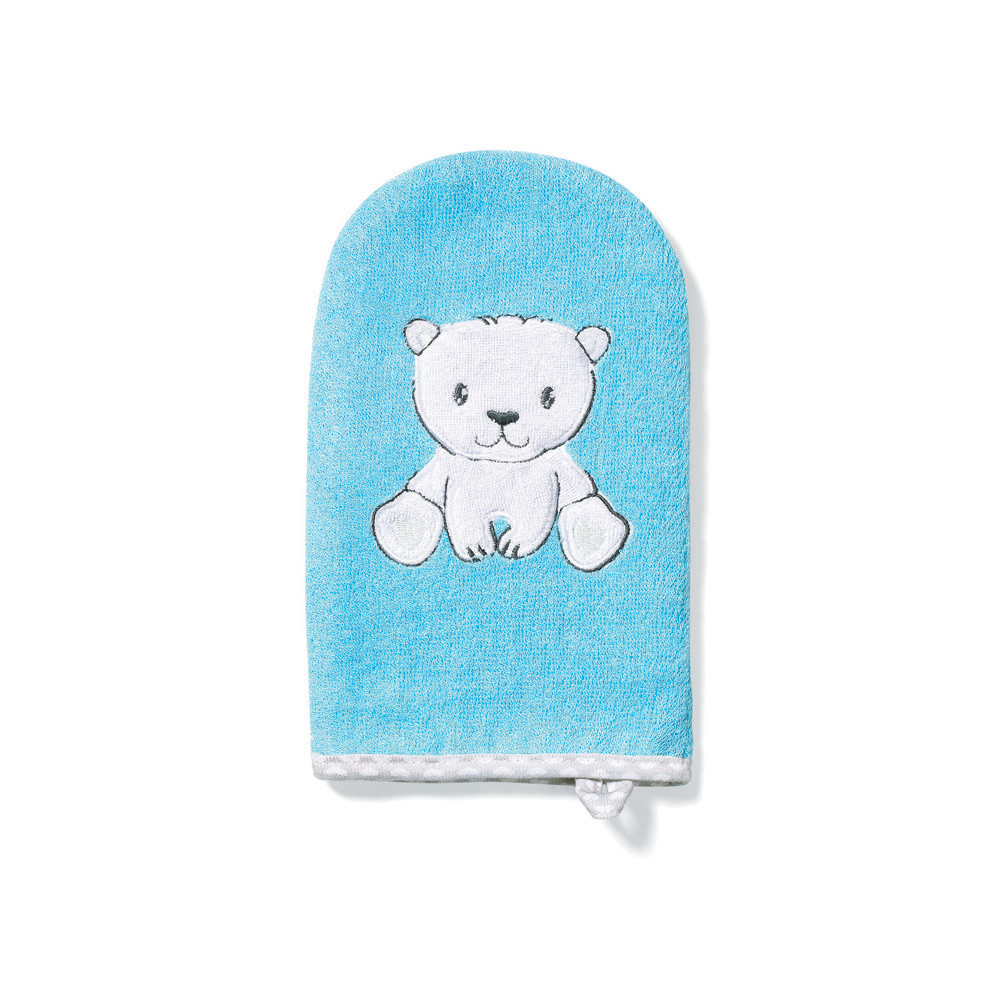 BabyOno Rukavica za pranje bambus Medo, plava - cover