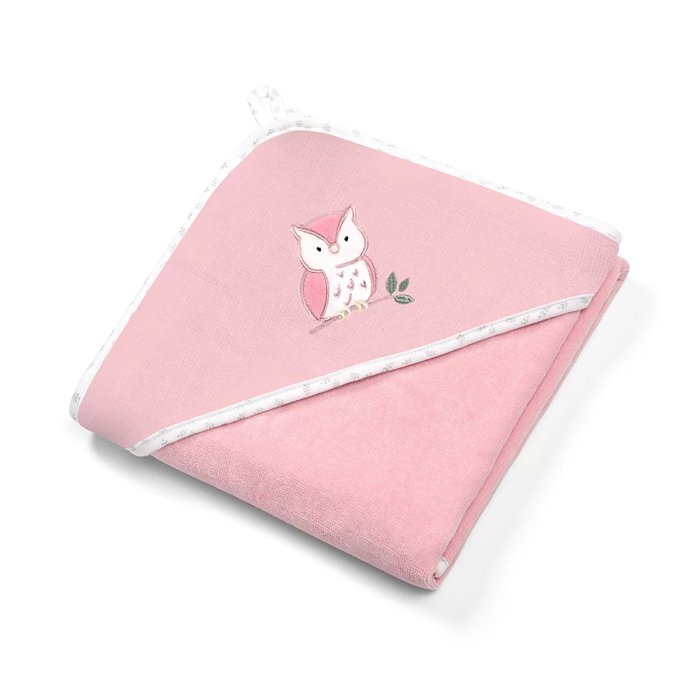 BabyOno Ručnik velur 100x100 cm, sova roza - cover