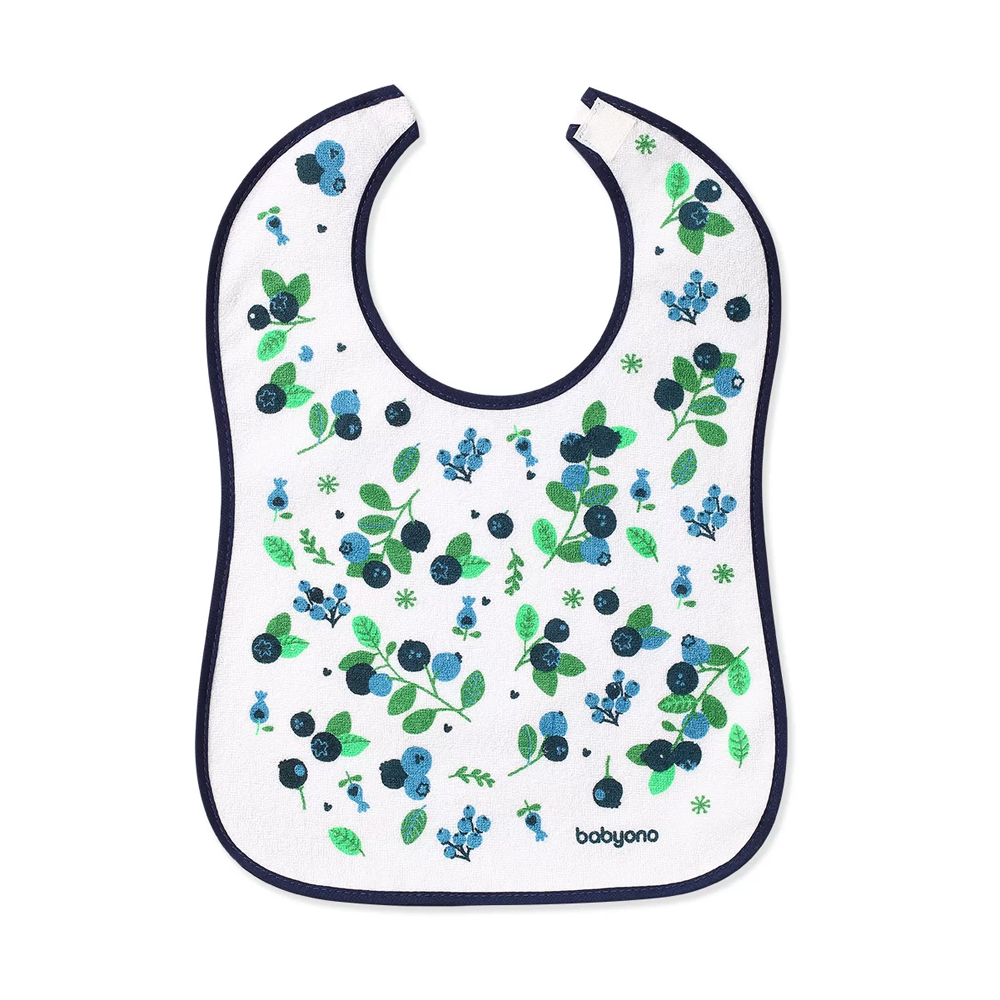 BabyOno Podbradak Samostalno jedem tamnoplavi rub voće - cover