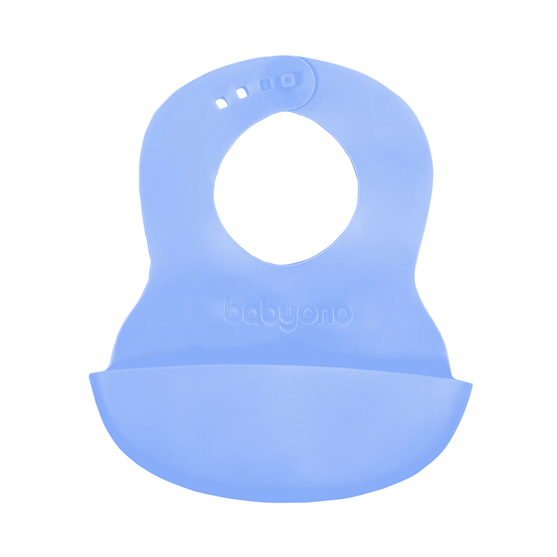 BabyOno Silikonski podbradak 6 m+, plava - cover