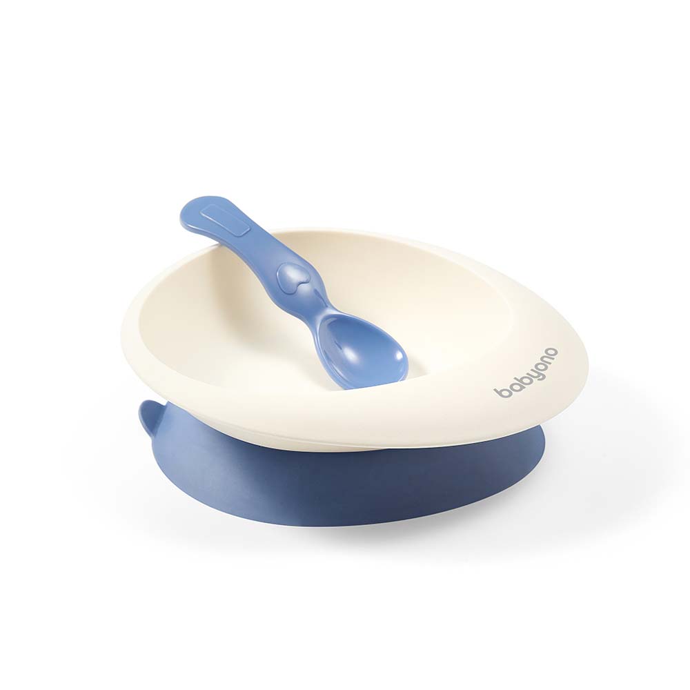 BabyOno Posuda za hranjenje sa žlica, plava - cover