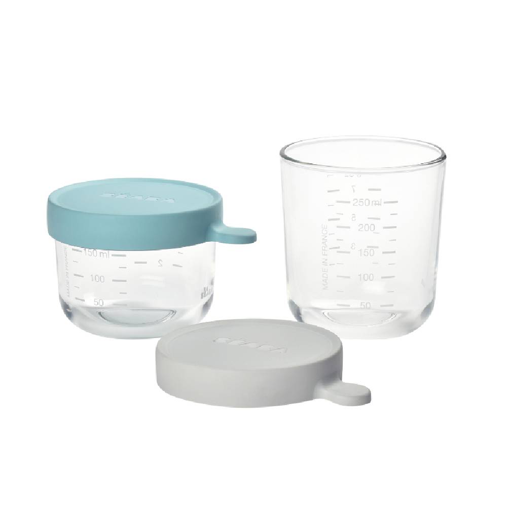 Beaba set od 2 staklene posude 150/250 ml, Airy green/ Light mist - cover
