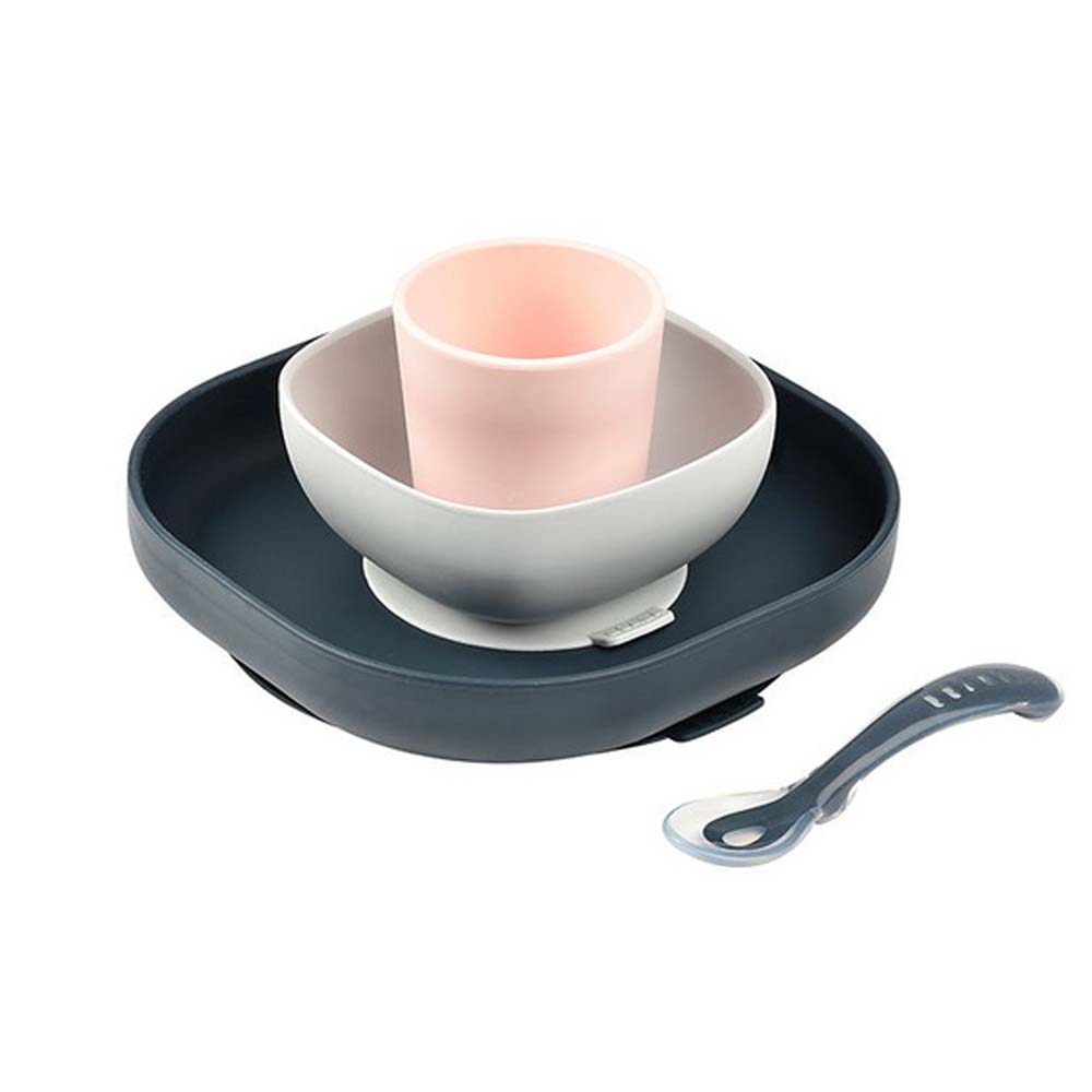 Beaba Silikonski set za jelo 4 - dijelni, Night Blue - cover