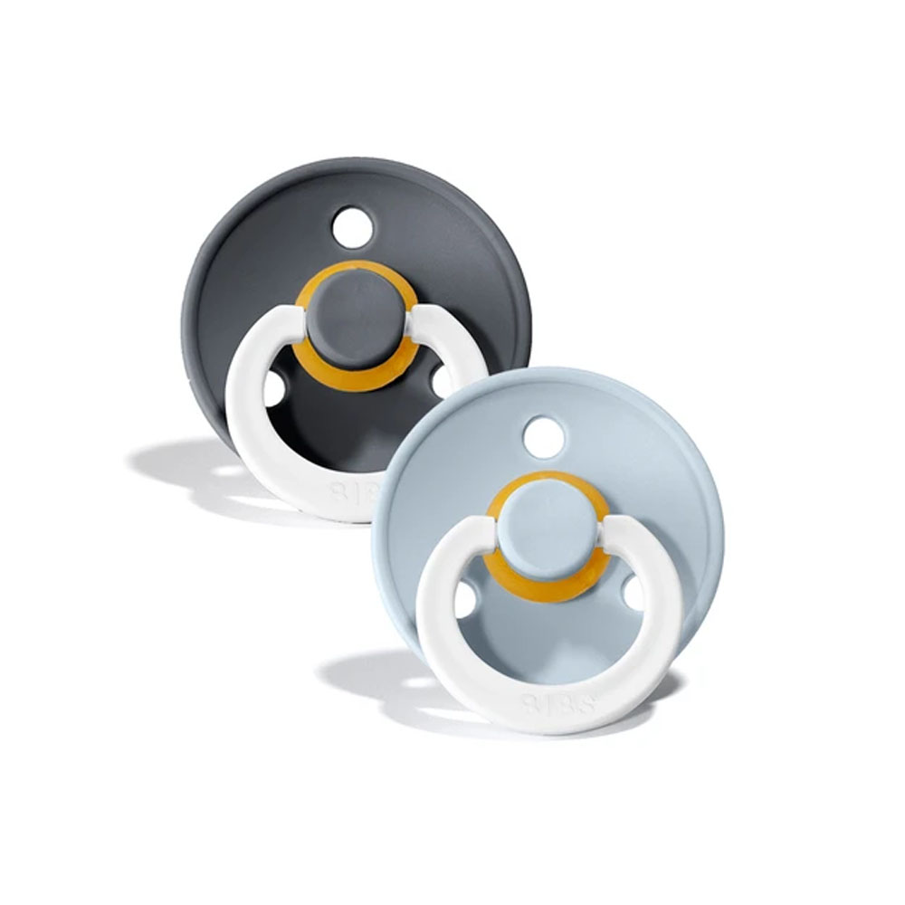 BIBS Colour dude (okrugle) - Iron GLOW/Baby Blue GLOW (vel.2) - cover