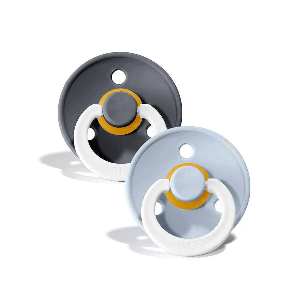 BIBS Colour dude (okrugle) - Iron GLOW/Baby Blue GLOW (vel.1) - cover