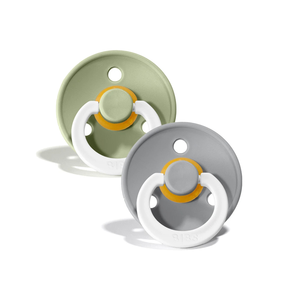 BIBS Colour dude (okrugle) - Sage GLOW/Cloud GLOW (vel.1) - cover