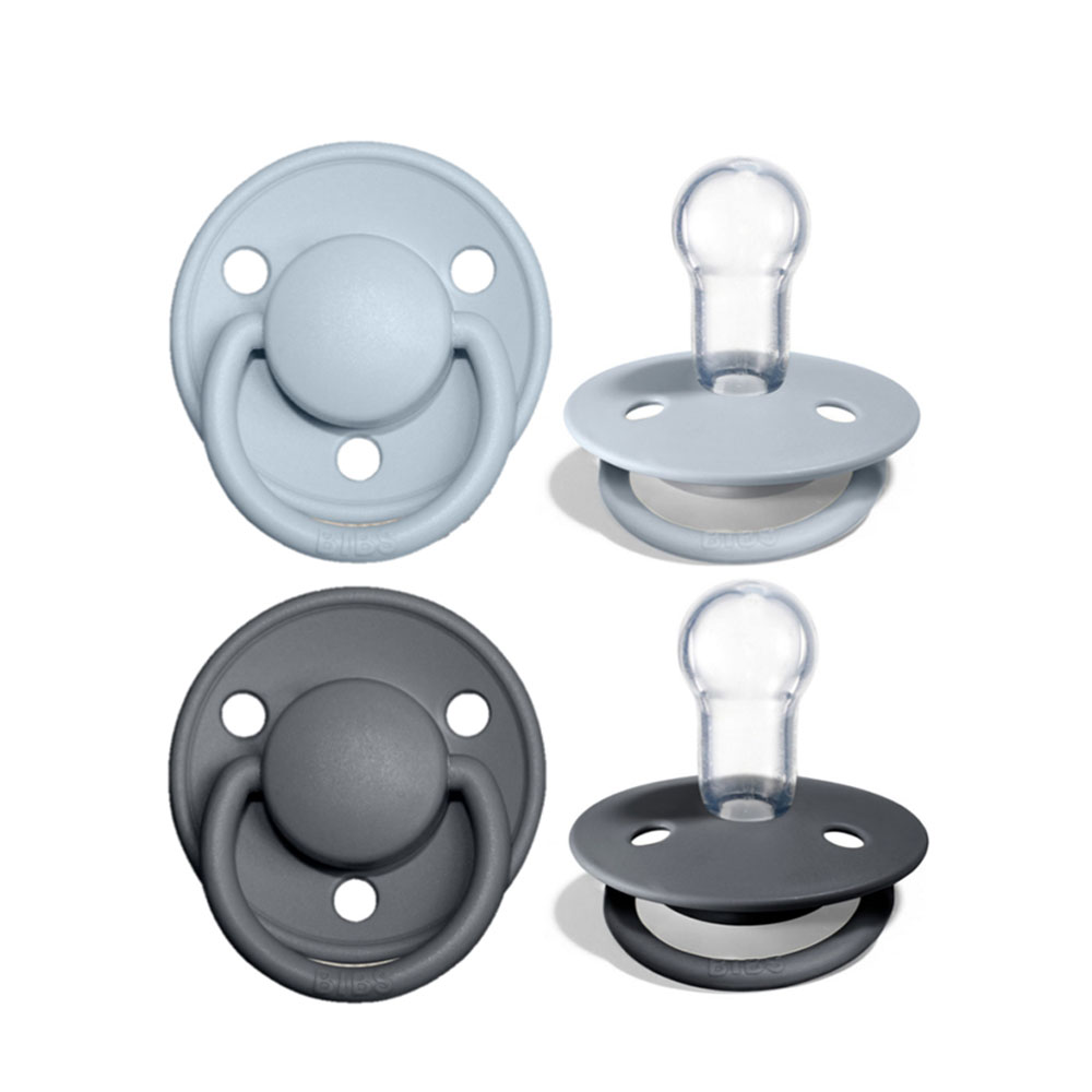 BIBS De Lux dude (silikon) - Iron/Baby Blue - cover