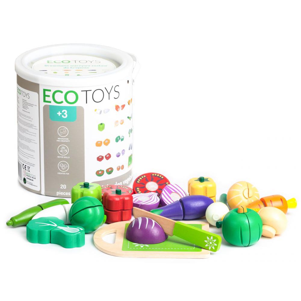 Ecotoys Drveno povrće set od 20 elemenata - cover