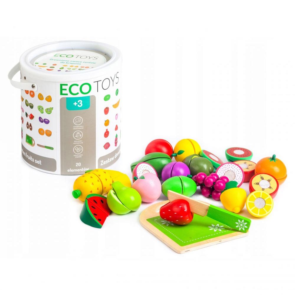 Ecotoys drveno voće set od 20 elemenata - cover