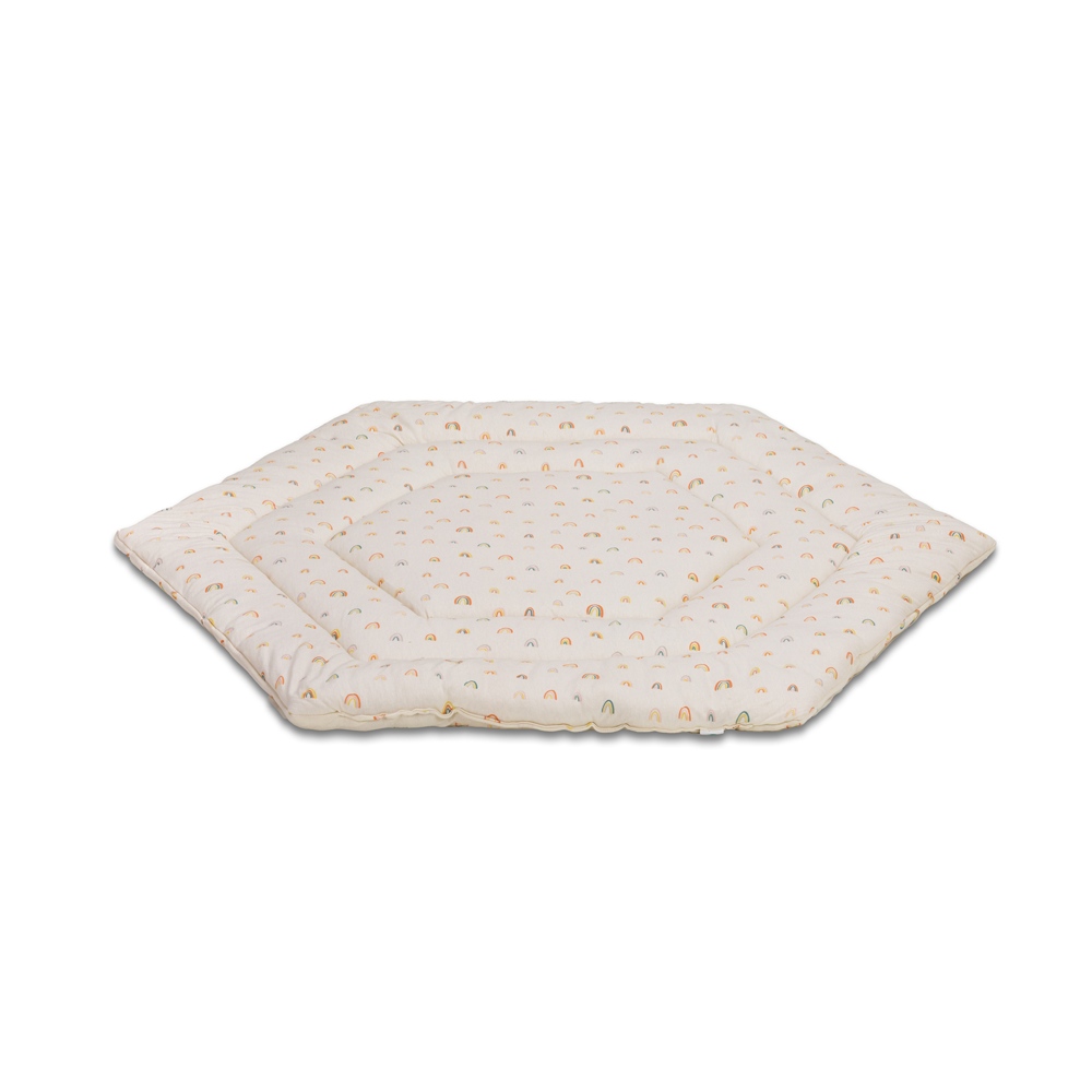 Fillikid podloga Jersey za vrtić Prag/Atena Hexagon, rainbow beige - cover