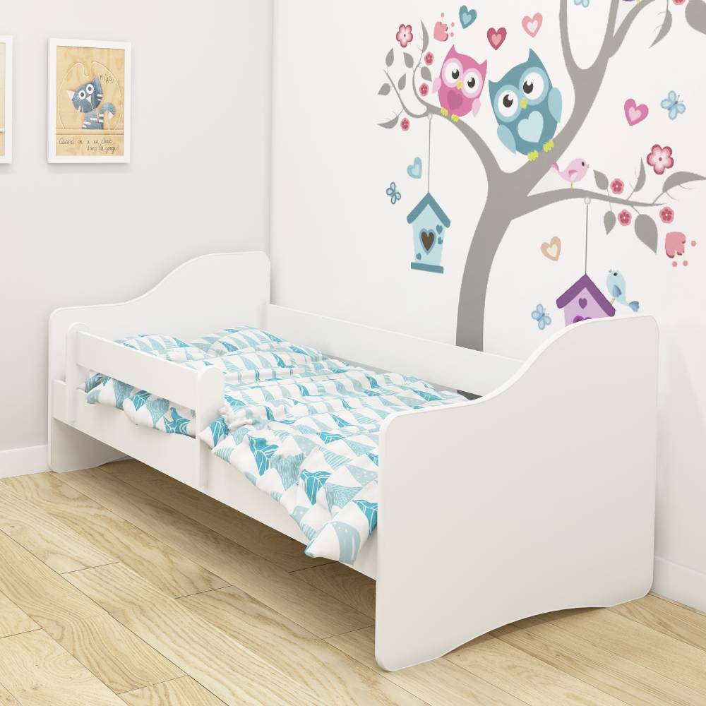 Dječji krevet ACMA III bez motiva, bočna bijela 140x70 cm - cover