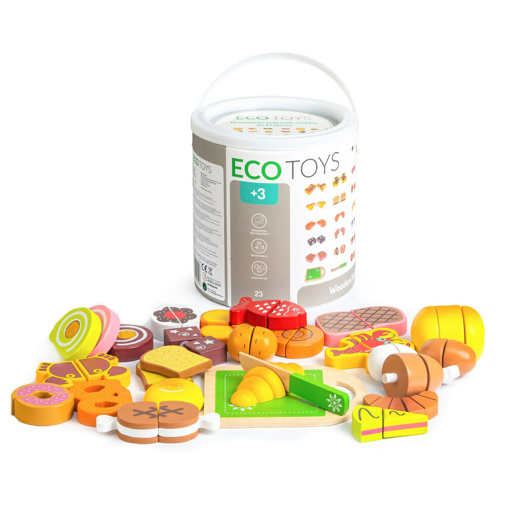 Ecotoys Drvena hrana za rezanje set od 23 elemenata - cover