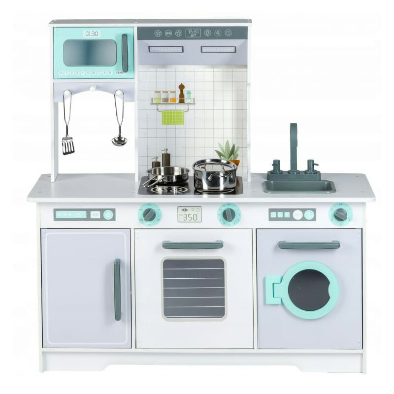 Drvena dječja kuhinja XXL s perilicom + kuhinjski dodaci - cover