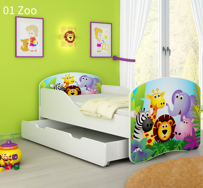 Dječji krevet ACMA s motivom + ladica 140x70 cm - cover
