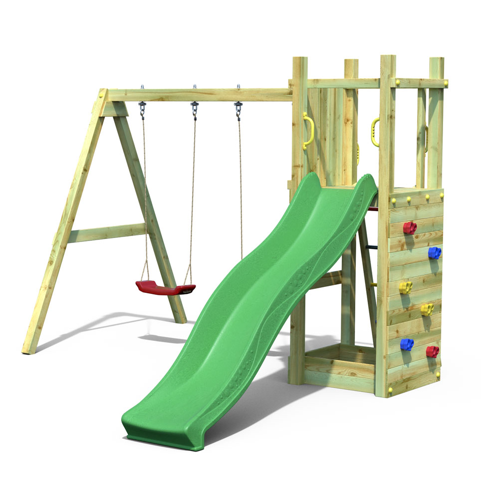 Drveno dječje igralište Funny 3 s duplom ljuljačkom - cover