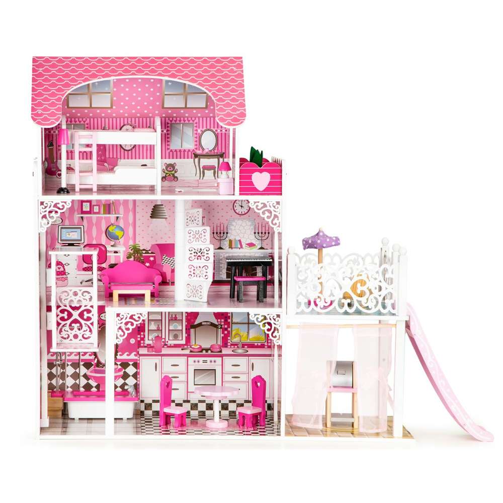 Drvena kućica za lutke s liftom i toboganom XXL - cover