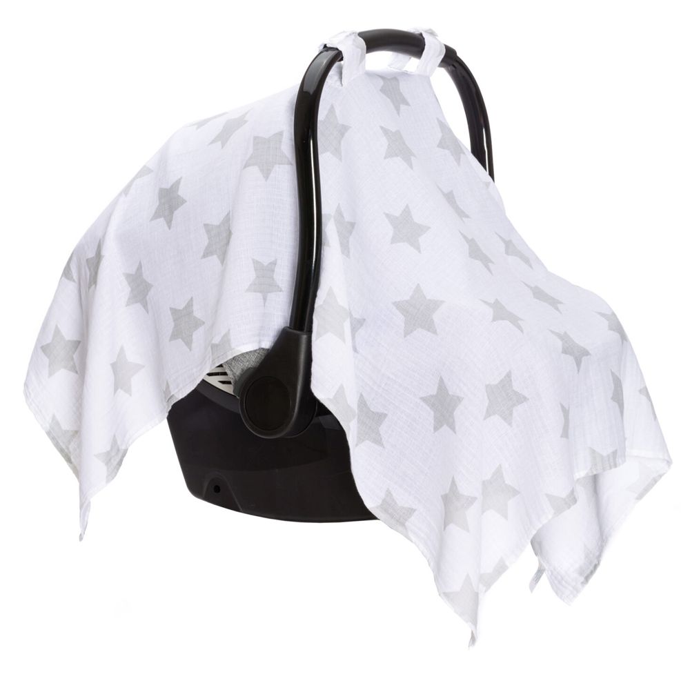 Fillikid zaštita od sunca/sjenilo za autosjedalicu, platno bijela sa zvijezdicama - cover