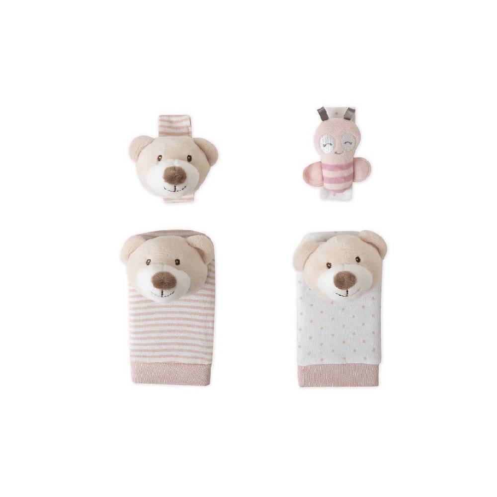 Interbaby zvečke za ruke i stopala, Medo roza - cover