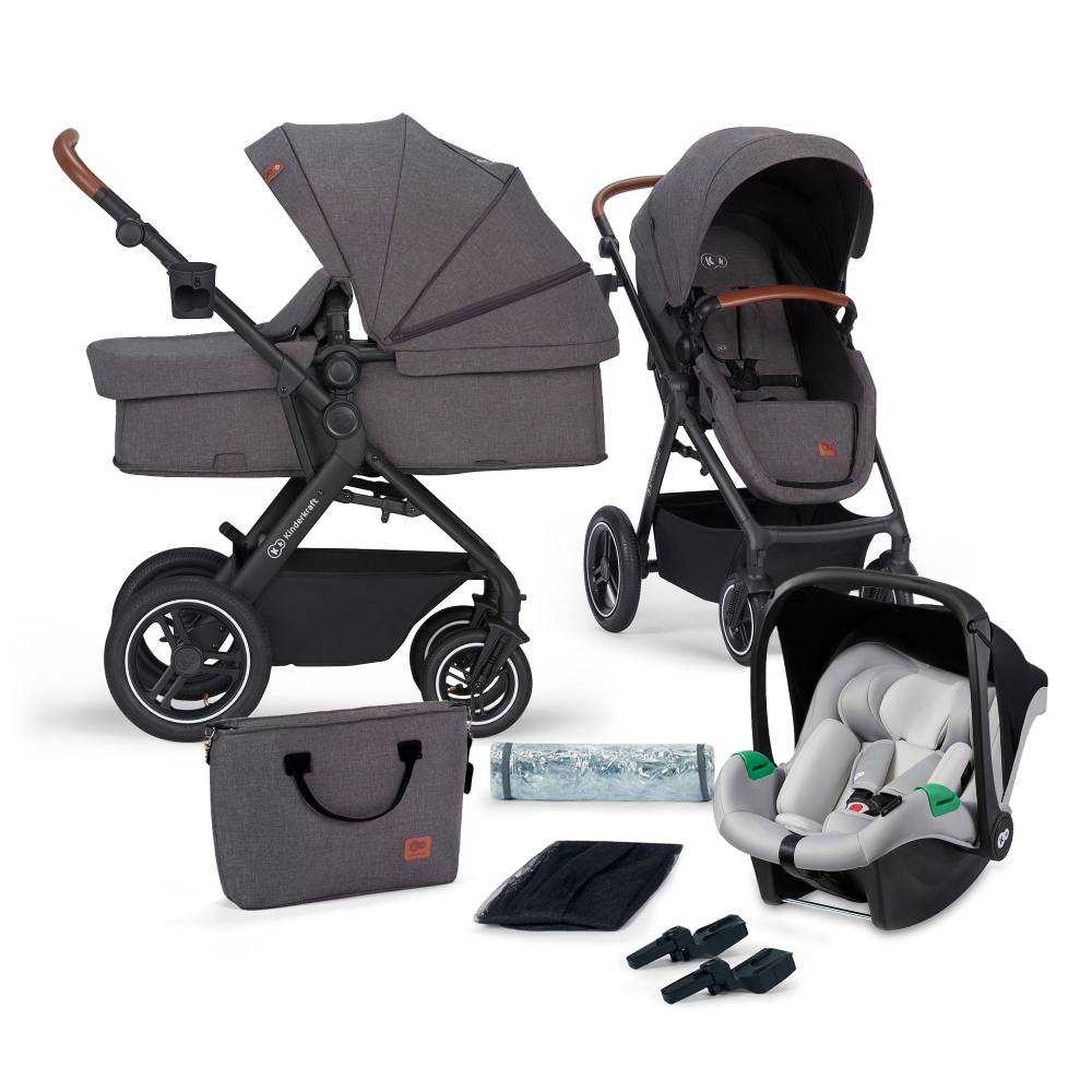Kinderkraft dječja kolica B-TOUR MINK PRO 3u1, dark gray CZM - cover