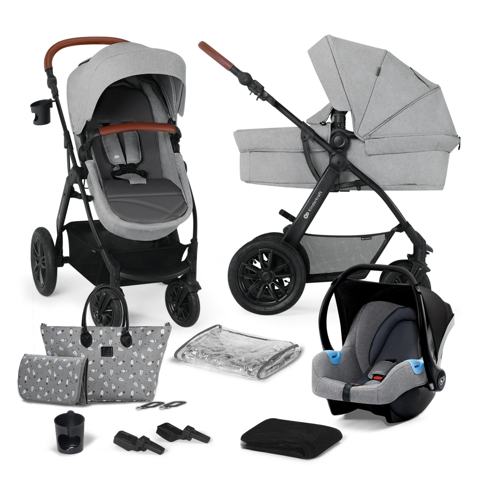 Kinderkraft Kolica XMoov 3u1 light grey melange - cover