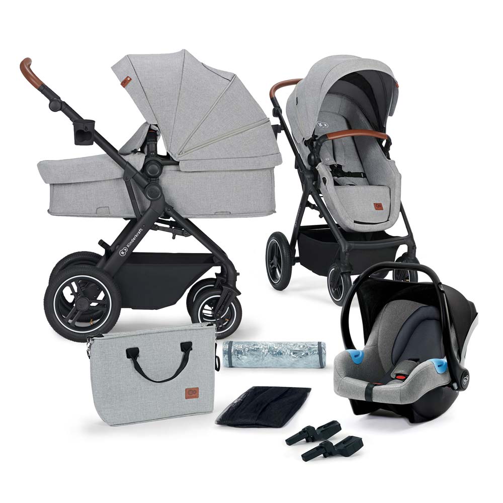 Kinderkraft dječja kolica B-TOUR 3u1, light gray CZM - cover