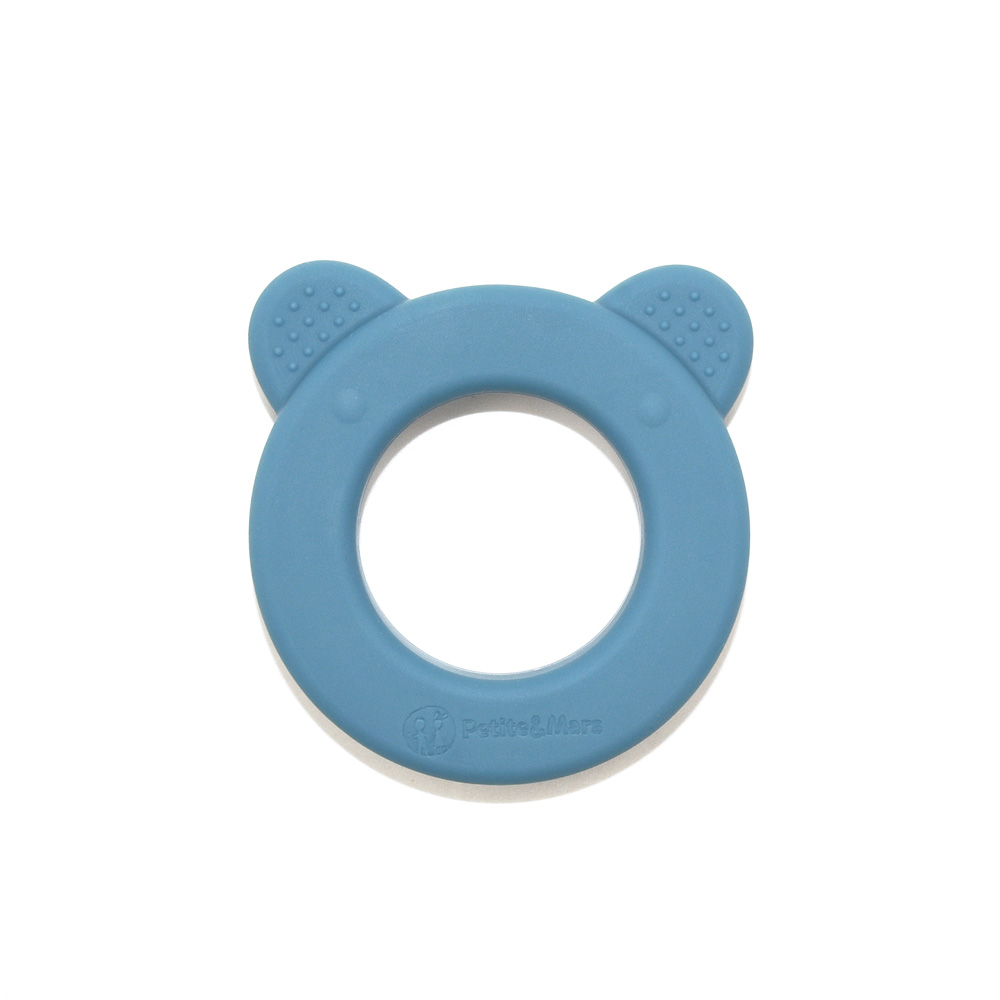 PETITE&MARS Silikonska grickalica za zube sa zvečkom Beary 0+, Petrol Blue - cover