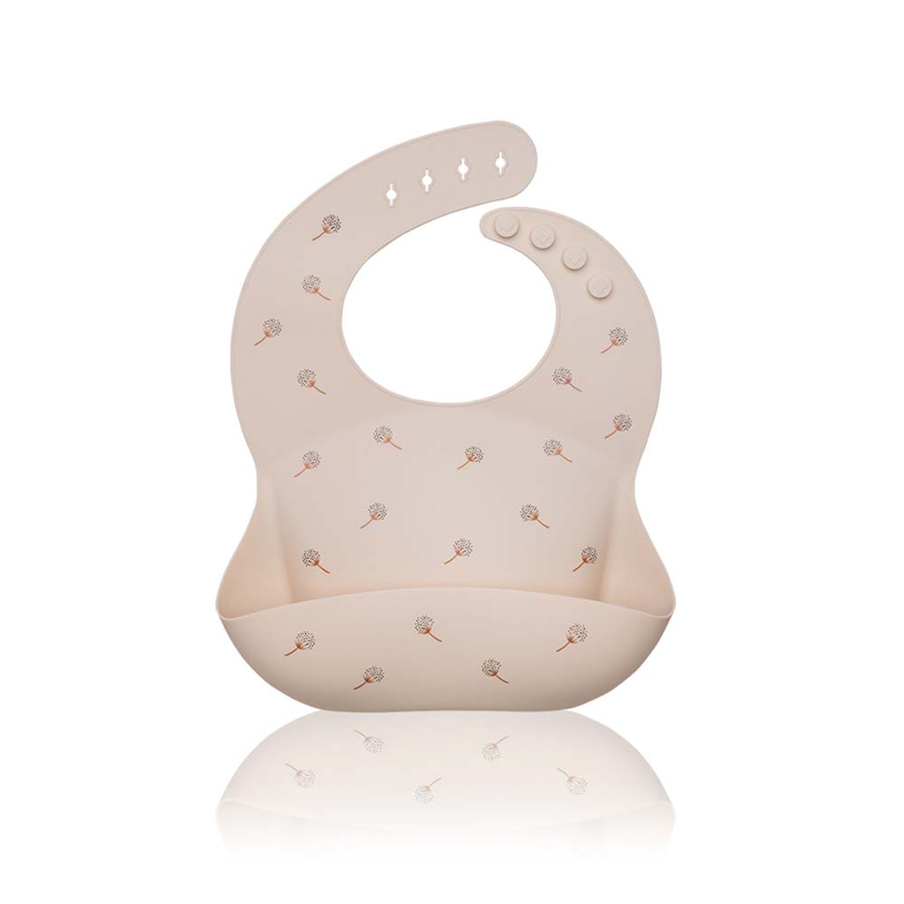 PETITE&MARS Silikonski podbradak, Beige Dandelion - cover
