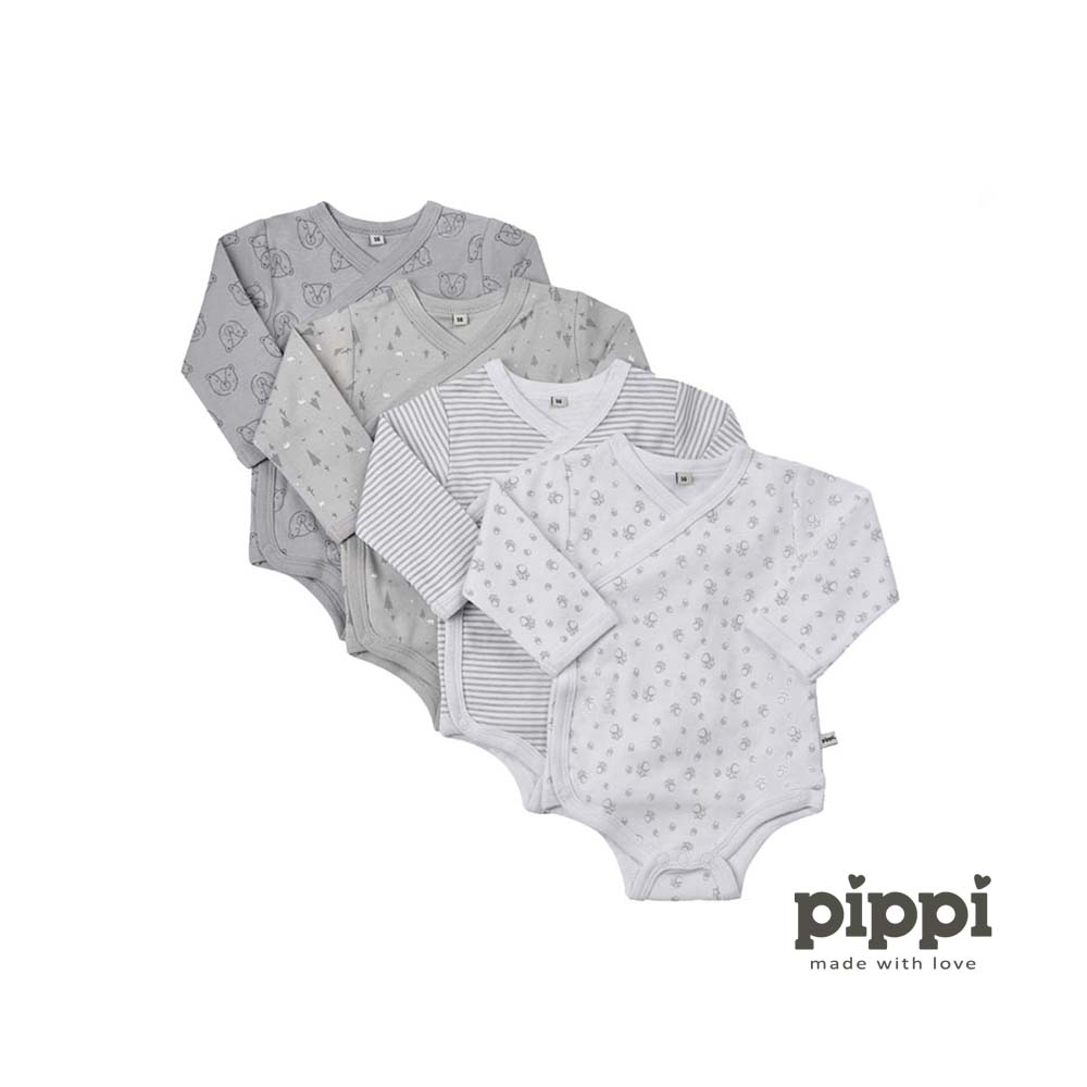 Pippi - Bodi dugi rukav s printom (4 kom), Harbor Mist, vel. 62 - cover