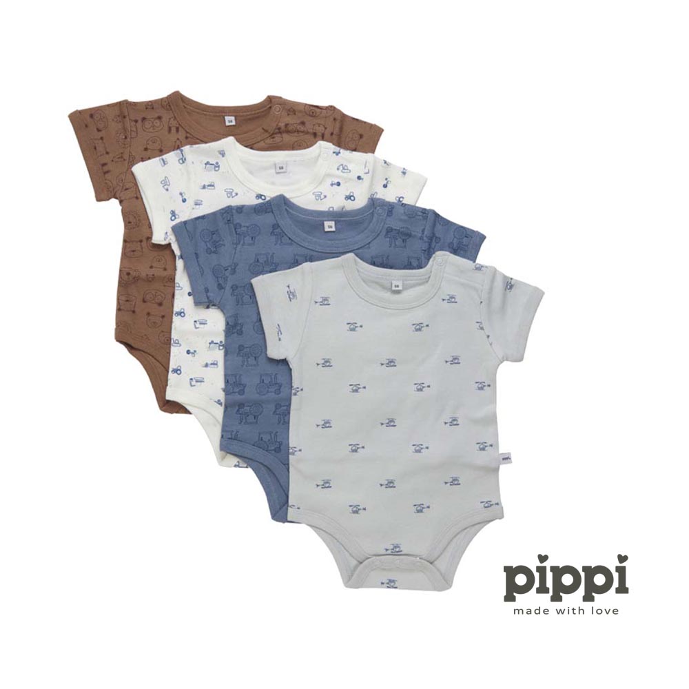 Pippi - Bodi kratki rukav s printom (4 kom), Blue Mirage, vel. 56 - cover