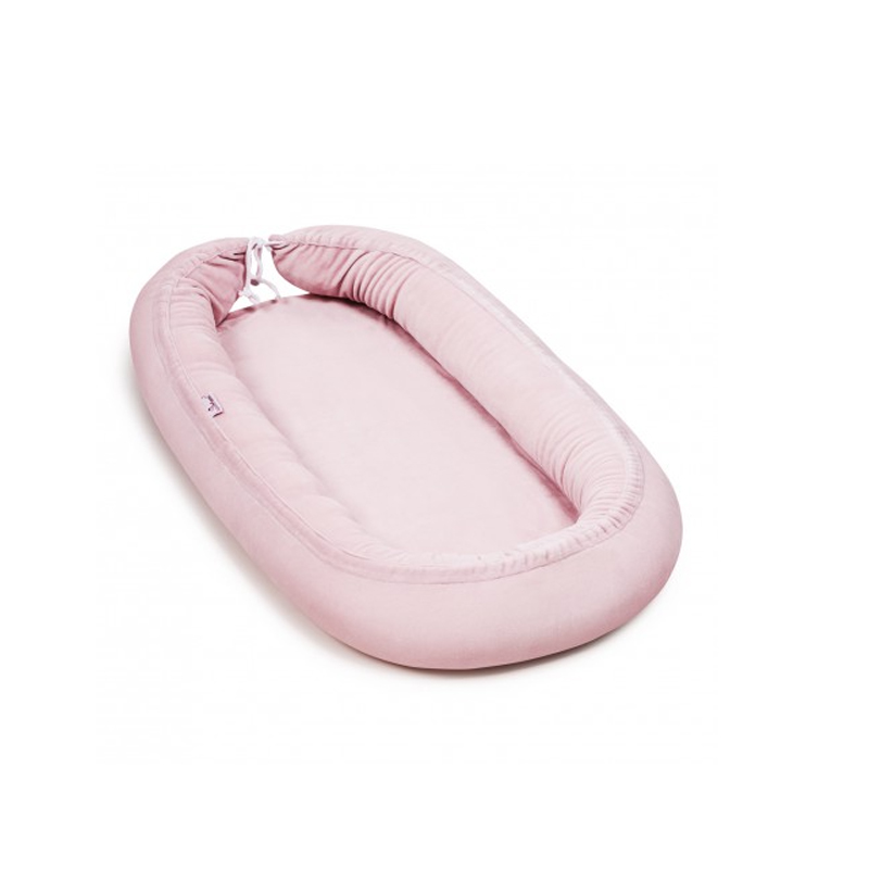 SuperMami Baby gnijezdo velur, roza - cover
