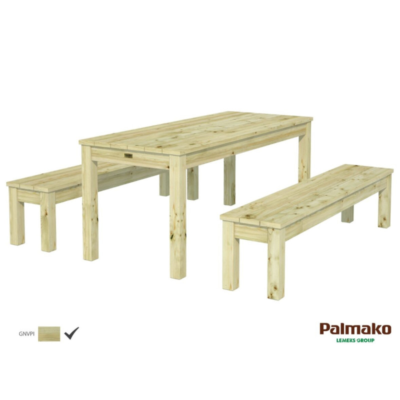PALMAKO SANNE 18 DRVENI SET , STOL + 2 KLUPE, 180 CM DUŽINA - cover