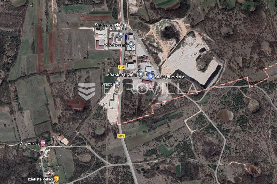 Svetvinčenat , Bibići - 9600 m2 zemljišta u industrijskoj zoni - cover