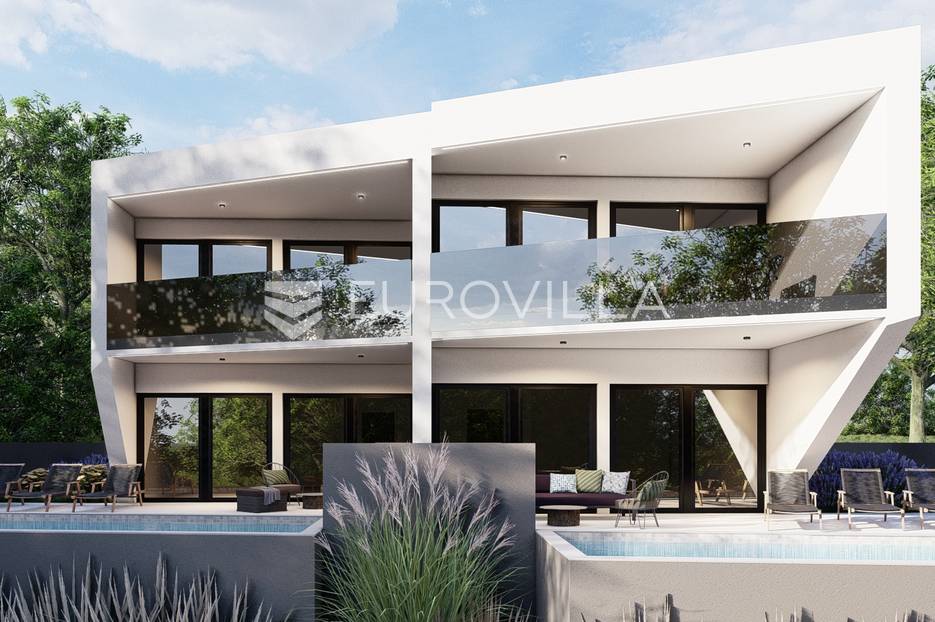 Jadranovo, Ekskluzivno građevinsko zemljište s dozvolom i projektom za dvojne kuće s bazenom - cover