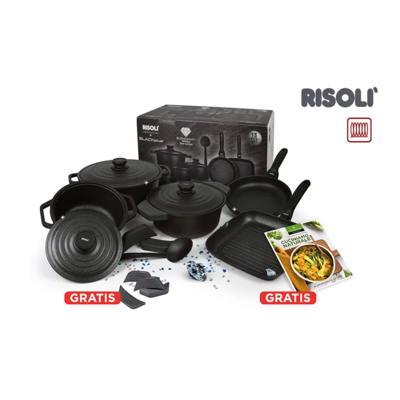 RISOLI BLACK PLUS 13-DIJELNI SET POSUĐA I PRIBORA , I ZA INDUKCIJU - cover