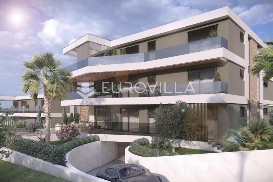 Pula, Pješčana Uvala, luksuzan stan u novogradnji s liftom, 2.kat, pogled na more - cover