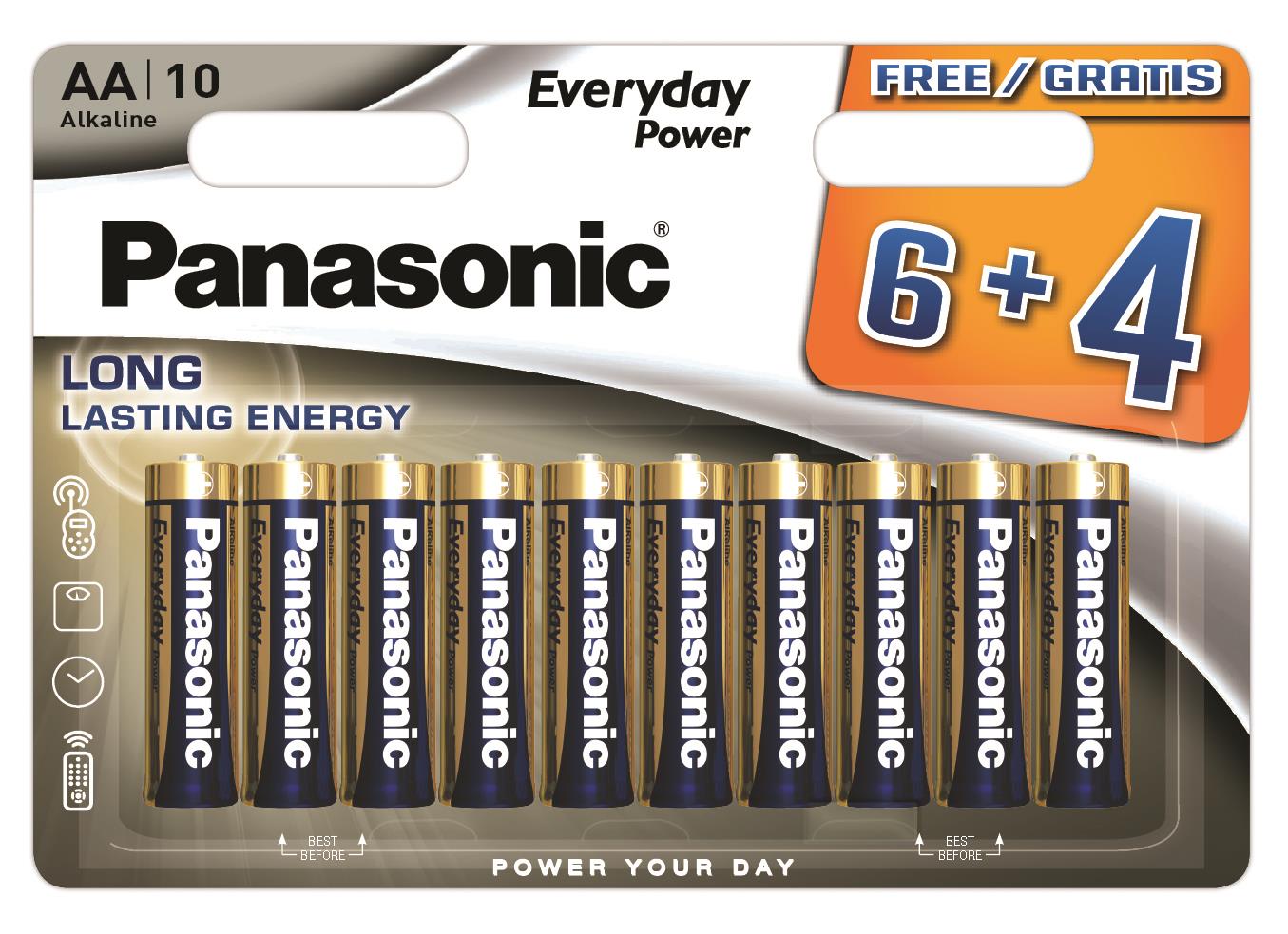 PANASONIC baterije LR6EPS/10BW 6+4F Alkal. Everyday Power - cover