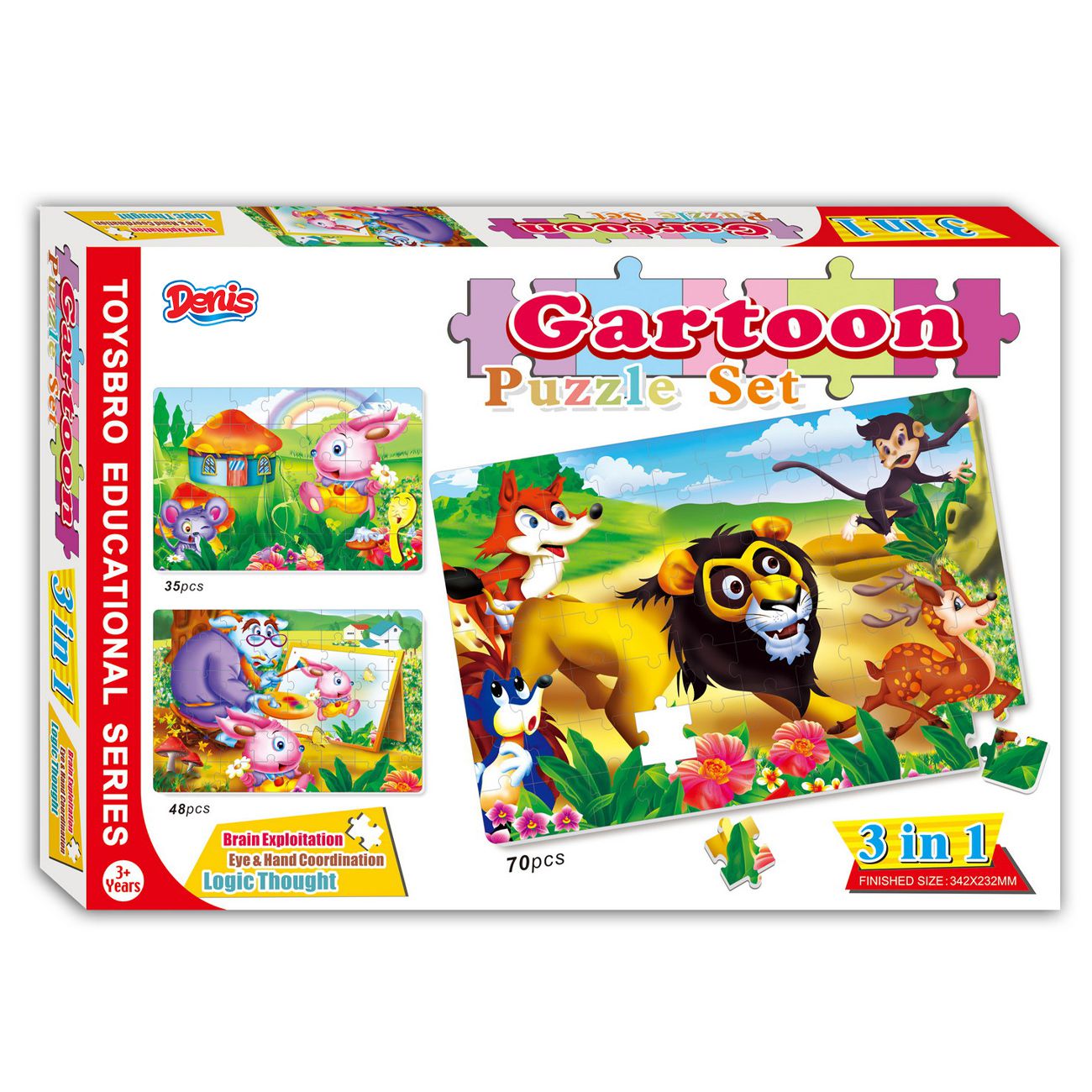 Puzzle / Slagalica set Životinje iz bajke 3/1-153 kom - cover