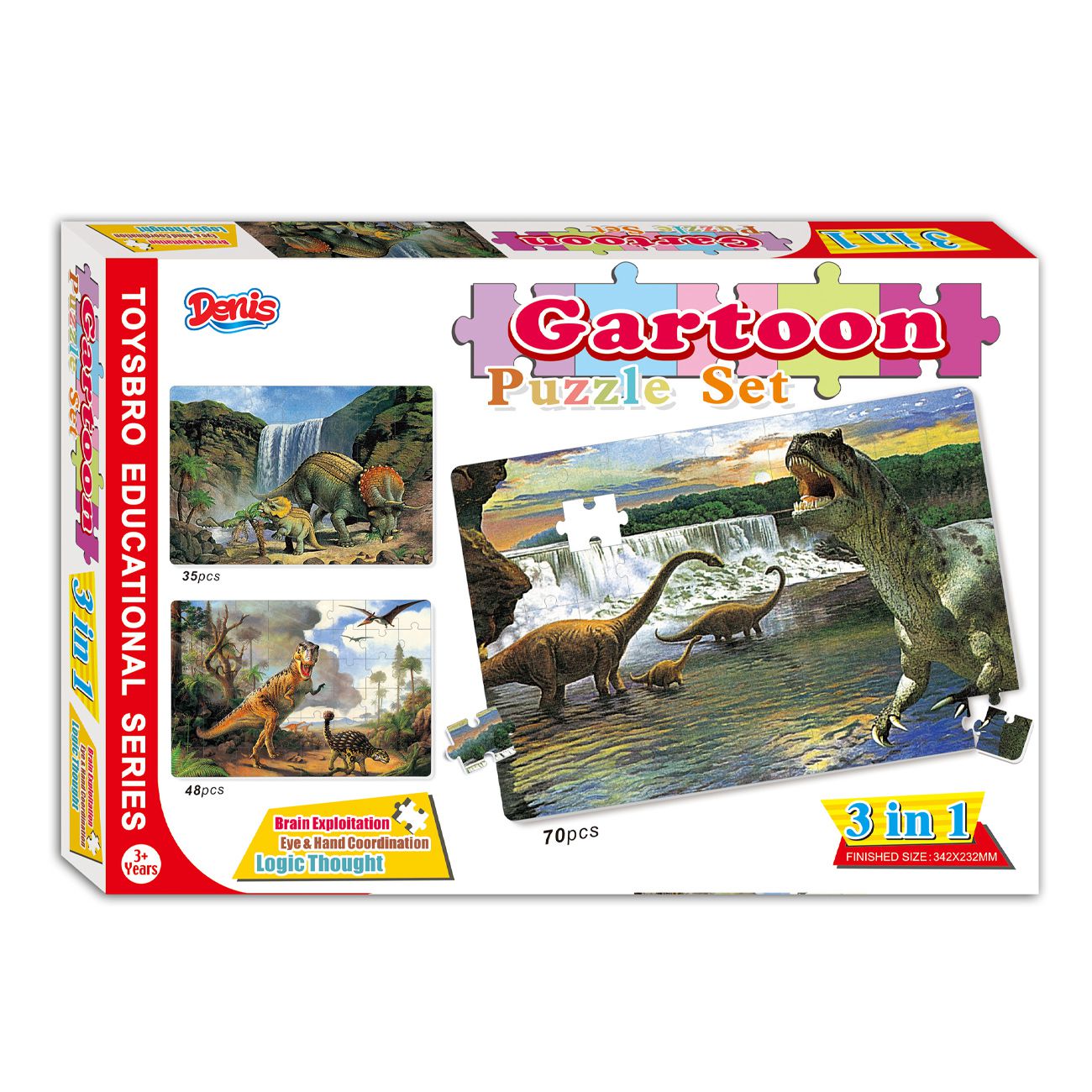 Puzzle / Slagalica set Dinosauri 3/1-153 kom - cover
