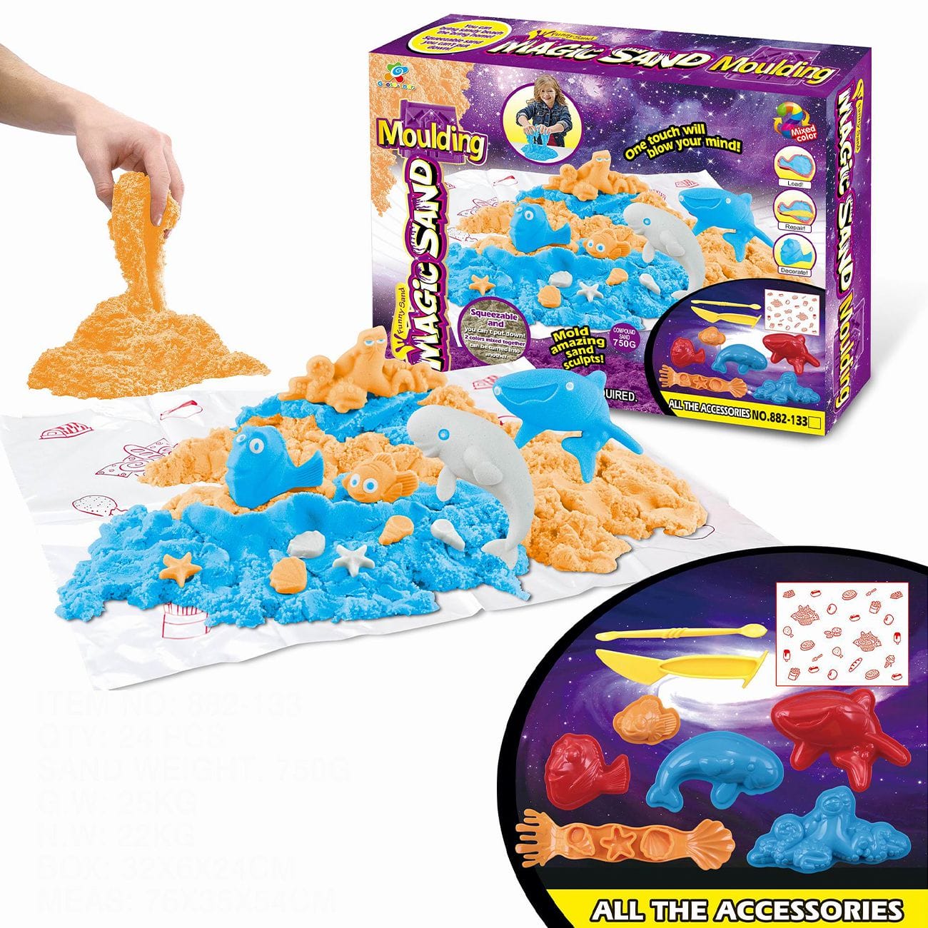 Kinetički pijesak, Magic sand, 750 g - cover