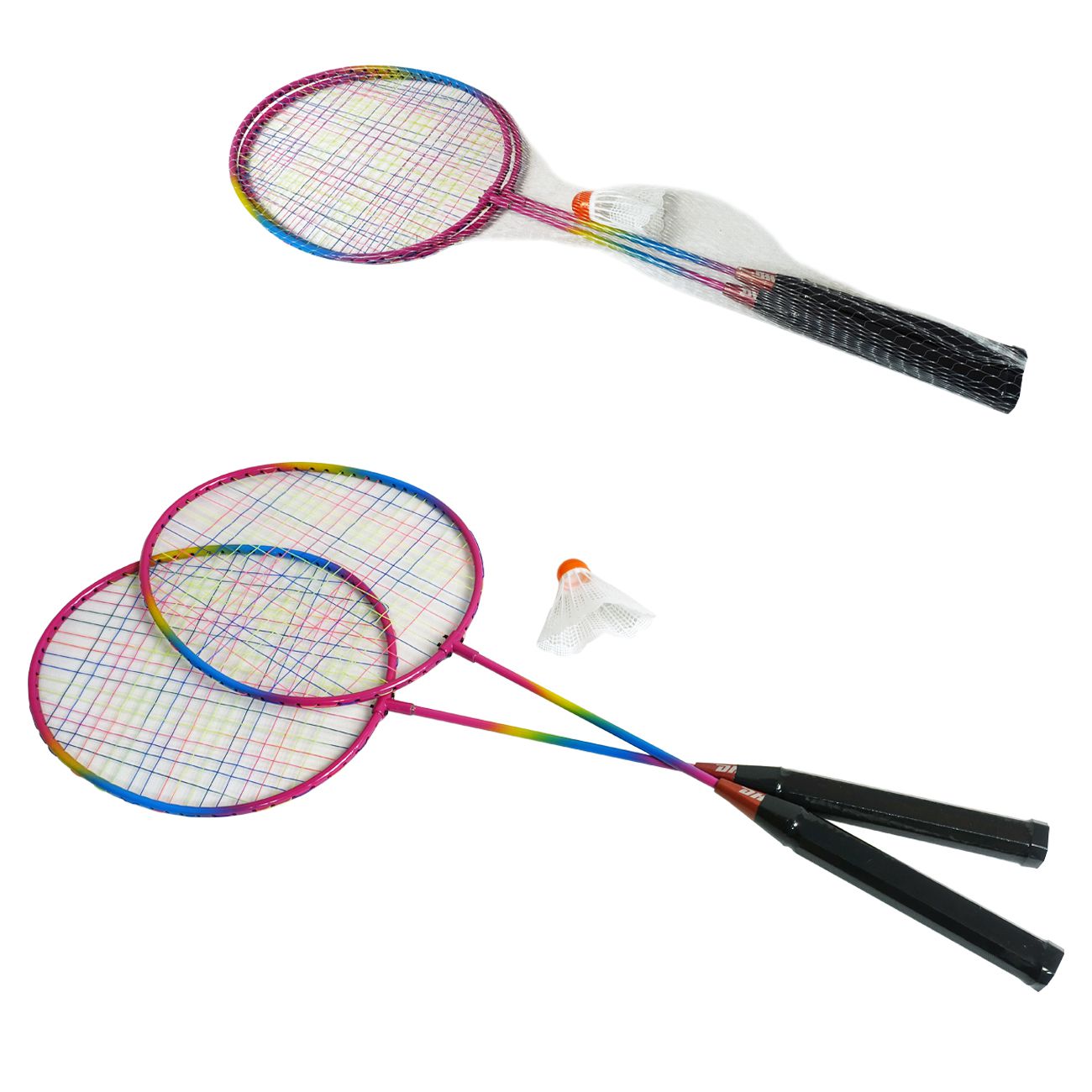 Set za badminton s 2 reketa i 1 lopticom - cover