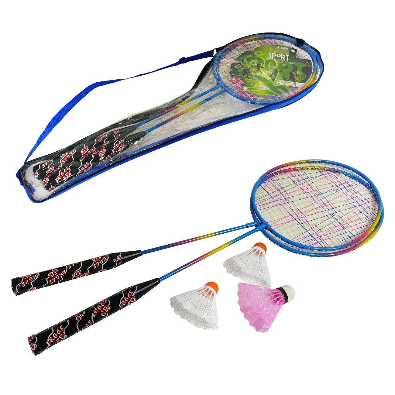 Set za badminton s 2 reketa i 3 loptice - cover