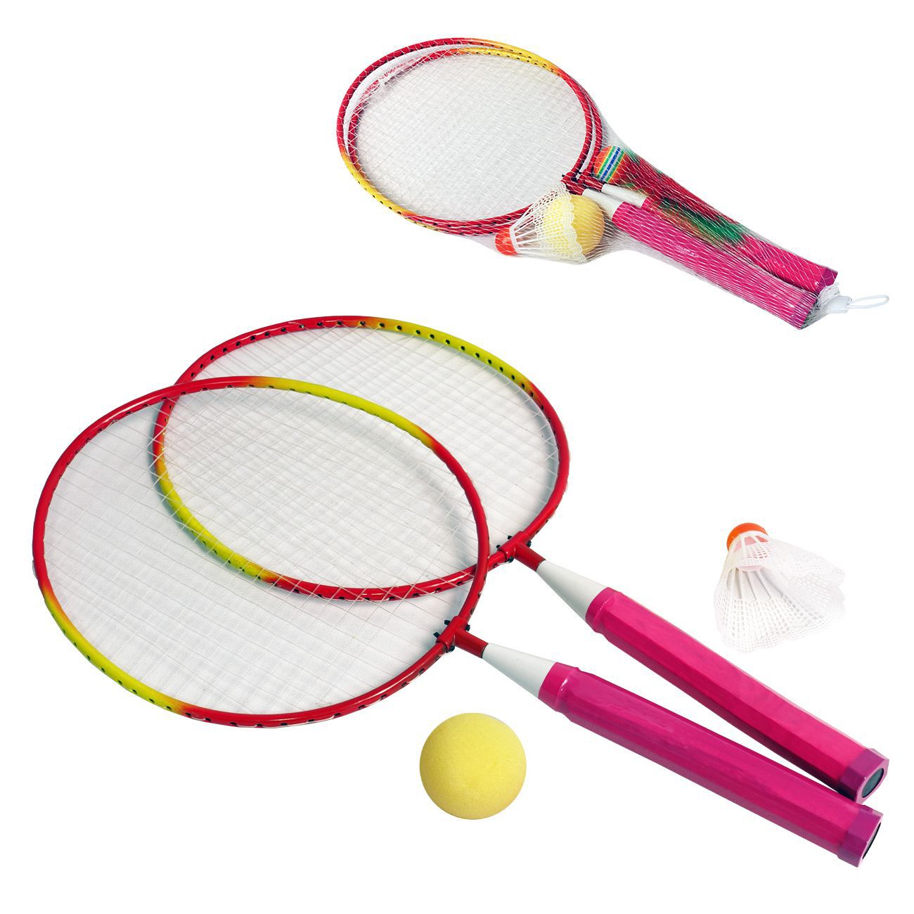 Set za badminton 2 mini reketa i 2 loptice - cover