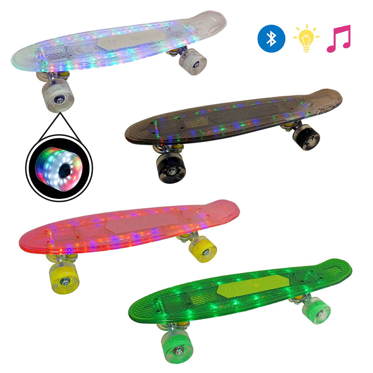 Skateboard 3u1 bluetooth, muzika, LED - cover