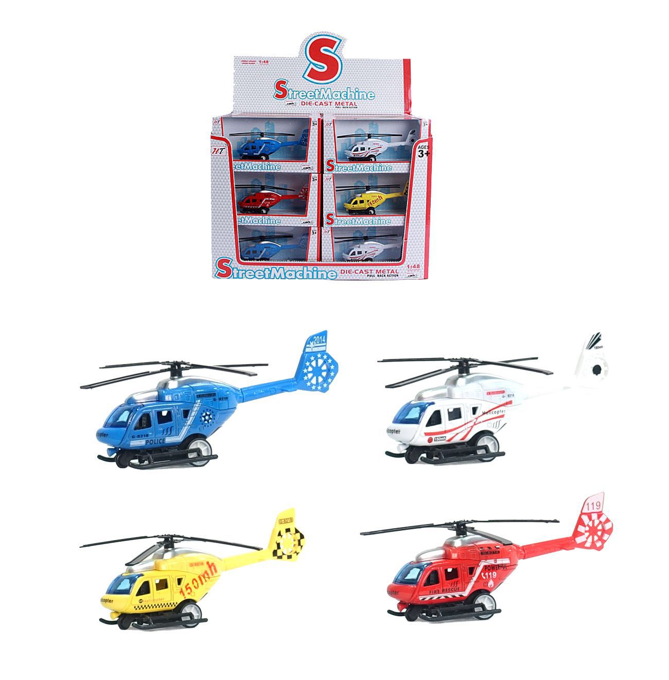 Denis, Die-cast helikopter pull back 1:43 - cover