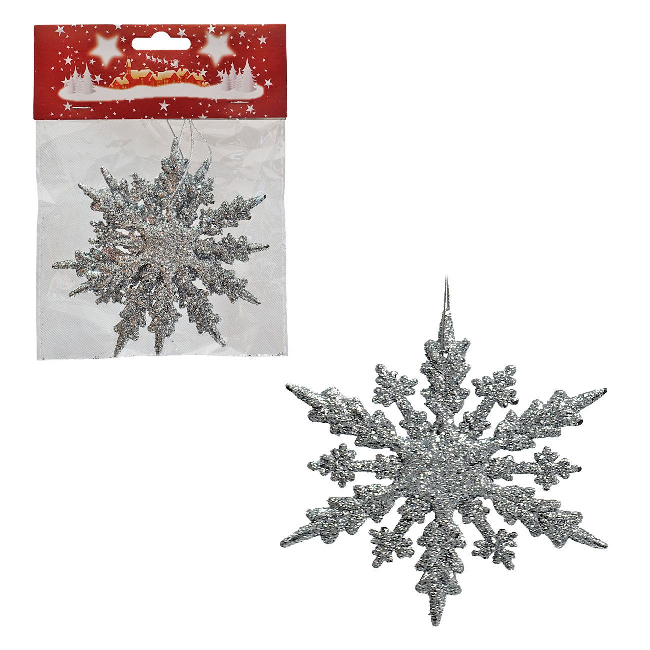 Ukrasne Pahulje srebrne 11 cm 2/1 pak - cover