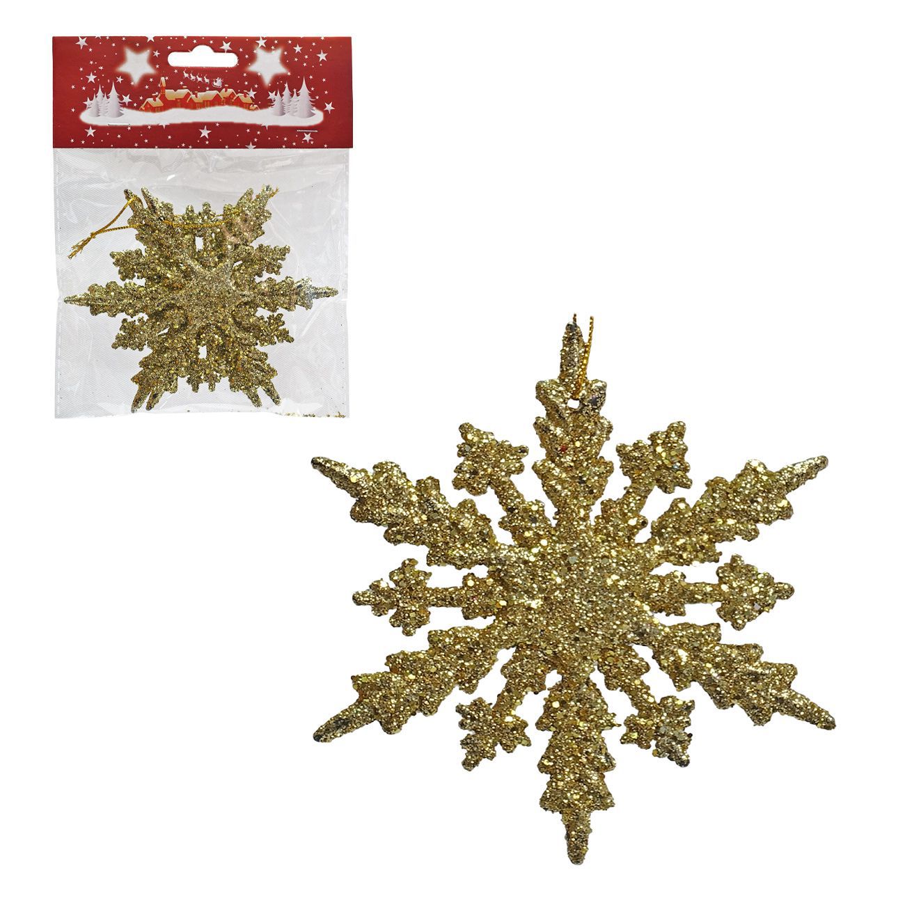 Ukrasne Pahulje zlatne 11 cm 2/1 pak - cover