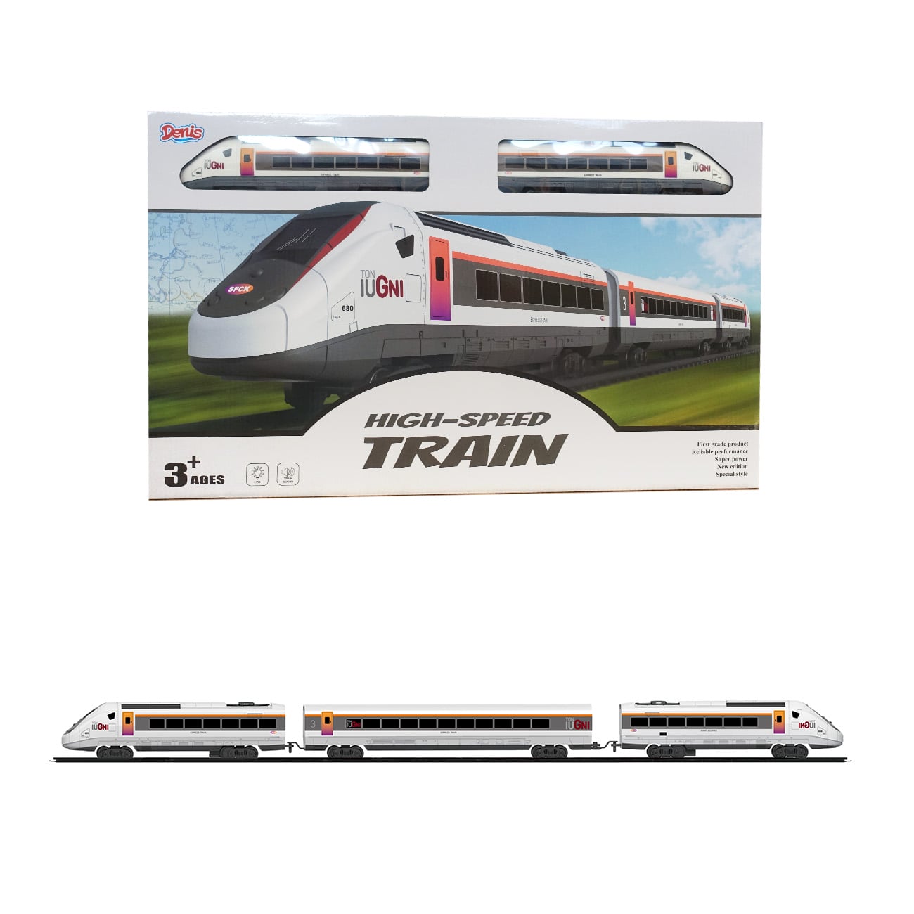 Željeznički set, 79 cm, na baterije, highspeed lokomotiva - cover