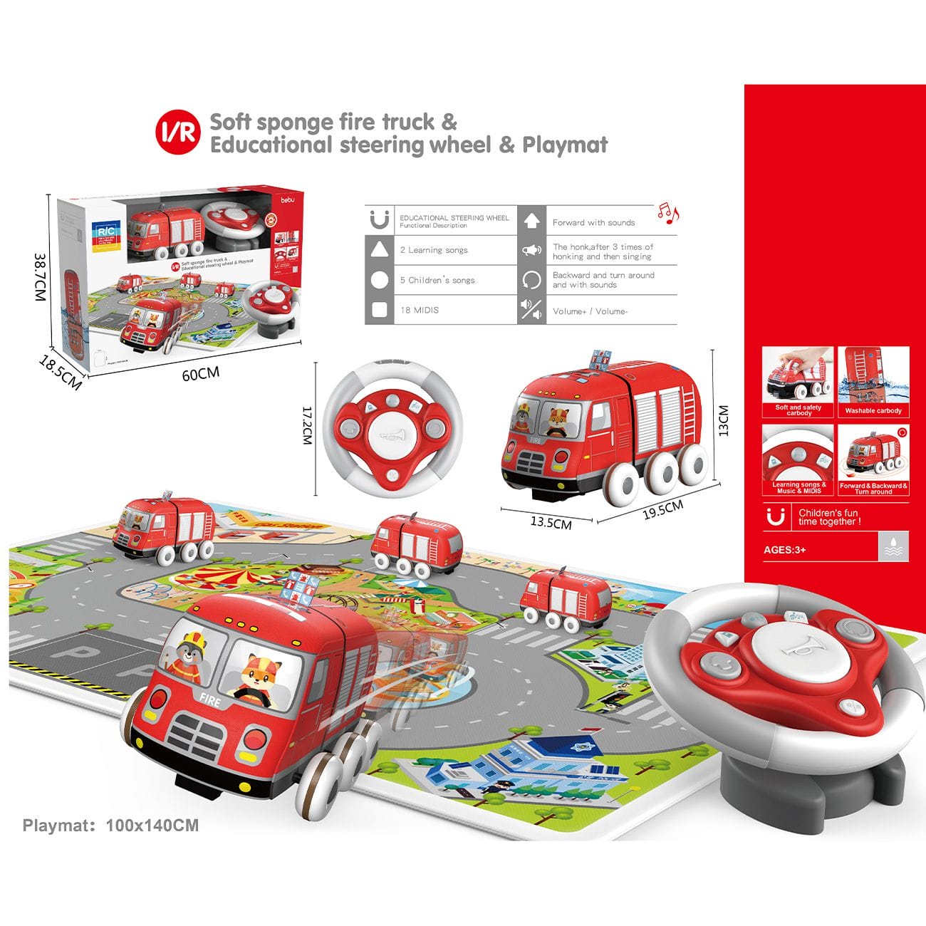 R/C, Vatrogasni auto na daljinsko upravljanje s podlogom - cover